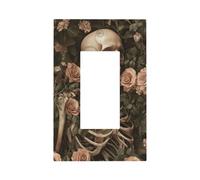 Scheletro umano con interruttore della luce del fiore Piastra da parete Copertura della piastra frontale Single Rocker 1 Gang Decorator Outlet Coperture per la casa Cucina Camera Bagno Decor