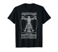Scheletro Umano Uomo Vitruviano Leonardo da Vinci Anatomia Maglietta