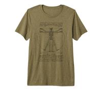 Scheletro Umano Uomo Vitruviano Leonardo da Vinci Anatomia Maglietta Premium