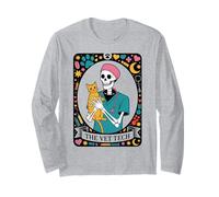 Scheletro Vet Tech Tarocchi Carta Divertente Veterinaria Tech Maglia a Manica