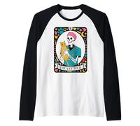 Scheletro Vet Tech Tarocchi Carta Divertente Veterinaria Tech Maglia con Maniche Raglan