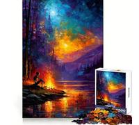 Scheletro vicino al fuoco - Puzzle da 1000 pezzi per adolescenti - Gioco intelligente per momenti di condivisione - Immagine da assemblare - Opera d'arte 38x26cm