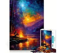 Scheletro vicino al fuoco - Puzzle da 1000 pezzi per adolescenti - Gioco intelligente per momenti di condivisione - Immagine da assemblare - Opera d'arte 38x26cm
