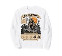 Scheletro Vintage Halloween Grafica retrò cimitero Horror Felpa