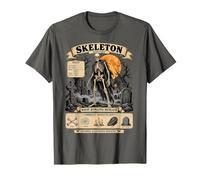 Scheletro Vintage Halloween Grafica retrò cimitero Horror Maglietta