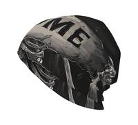 Scheletro Welcome Banner Horror Creepy Beanie Hat Unisex Cappello lavorato a maglia Caldo Slouchy Skull Cap Nero