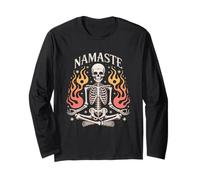 Scheletro Yoga Divertente Yoga MemesFor Yoga Amante di Yoga Namaste Maglia a Manica