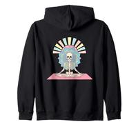 Scheletro Yoga Lotus con Mandala Felpa con Cappuccio