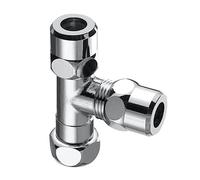 Schell Universal raccordo a T, con raccordo a compressione e dado di raccordo, 041000699, Universal cromo [Rubinetteria Bagno > Accessori di Montaggio per Rubinetteria Bagno]