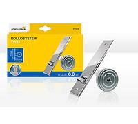 Schellenberg 11123 Avvolgitore da Incasso per tapparelle avvolgibili con placca avvolgibili in ottica metallica, per cinghia tapparella con larghezza 23 mm e lunghezza 6 m, distanza dei fori 17 cm,