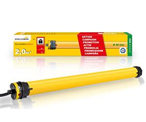 Schellenberg 20221 Motore tapparelle elettriche Action Mini 3 Nm, fino a 2 m² di superficie della tapparella, motore tubolare per albero da 40 mm, 8 kg di forza di trazione, set completo