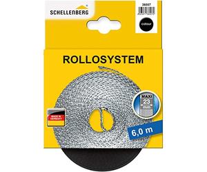 Schellenberg 36007 Cintino per tapparelle avvolgibili 23 mm x 6 m - sistema Maxi, cinghia tapparella nero