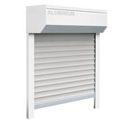 Schellenberg 39067 39067-Set finestre, Sistema Mini, 115 x 120 cm, Bianco/Grigio, tapparelle Esterne a 45°, con Guide e Ganci in PVC