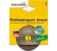Schellenberg 44504 Cinghia per tapparelle Mini 14 mm, 4,5 m, marrone