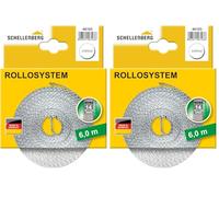 Schellenberg 46103 Cintino per tapparelle avvolgibili 14 mm x 6 m - sistema Mini, cinghia tapparella bianco (Confezione da 2)