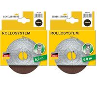 Schellenberg 46104 Cintino per tapparelle avvolgibili 14 mm x 6 m - sistema Mini, cinghia tapparella marrone (Confezione da 2)