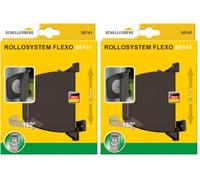 Schellenberg 50141 Avvolgitore FLEXO Mini marrone, pieghevole aperto, per tapparelle avvolgibili, 14 cm, girevole a 180 gradi, Spaziatura dei fori 14-15,5 cm (Confezione da 2)