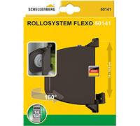 Schellenberg 50141 Avvolgitore FLEXO Mini marrone, pieghevole aperto, per tapparelle avvolgibili, 14 cm, girevole a 180 gradi, Spaziatura dei fori 14-15,5 cm