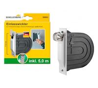 Schellenberg 50603 Set di avvolgitori mini con scatola a muro, cinghia per tapparelle e piastra di copertura, 118 mm, bianco