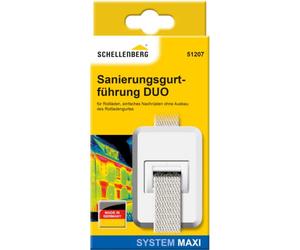 Schellenberg 51207 Guida della cinghia tapparella DUO Maxi bianco, con guarnizione a spazzola, per cinghia da 18-23 mm di larghezza, senza rimuovere la cinghia tapparella