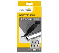 Schellenberg 70107 Porta Accessori, Tubi di Riparazione di Gomma 5,6 m per finestre e Porte a zanzariera, compreso Lo Strumento per Le tubature, Nero