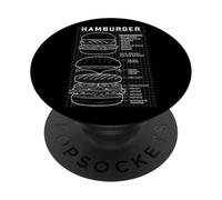 Schema del progetto di hamburger Cheeseburger Hamburger Chef divertente PopSockets PopGrip Adesivo