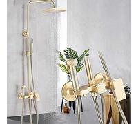 Schema Di Doccia In Oro Spazzolato Vasca Da Bagno Miscelatore Tocco Di Pioggia Vano Da Bagno Rubinetto Tappo Di Bidet In Ottone Con Pioggia A Parete