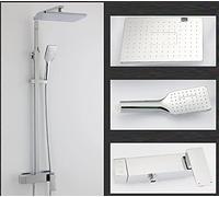 Schema di doccia porta portatile Black Doccia per doccia Sistema di doccia Sistema per la doccia a parete Montato a parete Tocca per la doccia ad acqua calda con rubinetti bidet, B, nero a 3 vie,