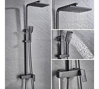 Schema di doccia porta portatile Black Doccia per doccia Sistema di doccia Sistema per la doccia a parete Montato a parete Tocca per la doccia ad acqua calda con rubinetti bidet, B, nero a 3 vie,