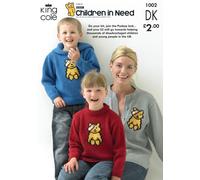 Schema Di Maglieria King Cole DK Pudsey Bear Maglioni E Cardigan 1002