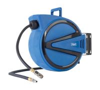 Scheppach Avvolgitubo automatico da 15 m, per aria compressa, 15 bar | orientabile a 180°, supporto da parete, avvolgimento automatico con arresto automatico, diametro del tubo 9,3/15,3 mm