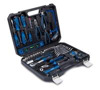 Scheppach cassetta degli attrezzi WZK120 | Set di utensili da 97pezzi in una robusta valigetta in plastica | Utensili con impugnatura gommata | Inserti bit, cacciaviti bussole esagonali e molto altro.