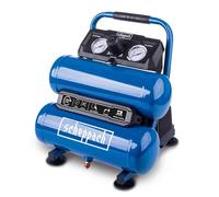 Scheppach Compressore ad aria compressa HC10-Twin senza olio | volume caldaia 7,5 l | pressione massima di esercizio 8 bar | potenza di aspirazione 50,4 l | potenza di aspirazione 750 W | 2 manometri