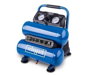 Scheppach Compressore ad aria compressa HC10-Twin senza olio | volume caldaia 7,5 l | pressione massima di esercizio 8 bar | potenza di aspirazione 50,4 l | potenza di aspirazione 750 W | 2 manometri