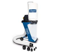 Scheppach DC500 - Sistema di aspirazione con 4 adattatori, potenza 550 W, sacchetto di recupero da 75 l, collettore di aspirazione Ø 100 mm, flusso d'aria: 1150 m3/h, lunghezza del tubo: 2000 mm