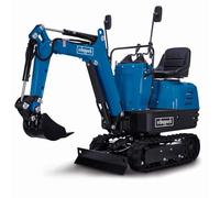 Scheppach EXC815 Mini pala termica con trasmissione a catena e avviamento elettrico | 8,5 CV | Larghezza 690 mm | Profondità di scavo 1200 mm | Portata 2330 mm | Paletta e lama selezionatrice incluse