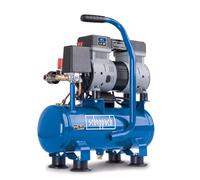 Scheppach HC08Si - Compressore ultra silenzioso, 8 bar, caldaia 6 l, 1,5 CV/1100 W, senza olio, bassa manutenzione, 162 l/min, 67,4 dB