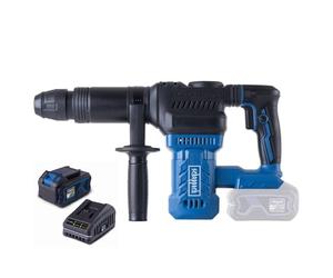 Scheppach Martello demolitivo a batteria BC-AB1500-X con valigetta e set di scalpelli, forza d'impatto 9J, numero di colpo 3400 BPM, impugnatura aggiuntiva 360°, serie 20V-IXES, con batteria da 4 Ah e