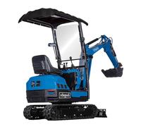 Scheppach Mini escavatore EXC1400 da 1 tonnellata con 11,5 CV e sistema di | E-Start, telaio estensibile, larghezza della pala 350 mm - 12,4 kN, profondità di scavo 1760 mm, lavori di rottura e scavo