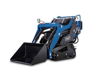 Scheppach MKL730 - Caricatore compatto con cingolo e starter elettronico, 8,5 CV/6,3 kW, capacità di carico 200 kg, larghezza 740 mm, velocità di guida max. 2,3 km/h, con pala da 80 l