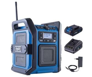 Scheppach Radio Cantier C-DAB30-x - Set S - Serie 20V IXES - Dab+ e FM - Bluetooth e USB-A - portata 10 m - IP65-1 Batteria 2Ah + Caricabatterie
