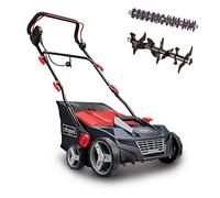 Scheppach Scarificatore elettrico SC38 | 1600 W | Larghezza di taglio 38 cm | Grande vassoio di raccolta da 45 litri | Altezza di lavoro regolabile da -12 a +6 mm | Albero di scarificazione e