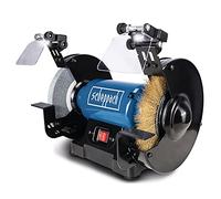 Scheppach Smerigliatrice doppia SM200LB con illuminazione a LED, 230 V, 500 Watt, pietra abrasiva 200 x 20 mm, K36, spazzola metallica larghezza 16 mm