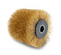 Scheppach Spazzola in filo di ottone per smerigliatrice MRS1300 | larghezza 100 mm - 120 mm Ø | per diverse superfici in legno, pietra e metallo | Rullo abrasivo adatto per levigatura, rimozione e