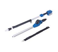 Scheppach Tagliasiepi telescopico a batteria C-PHS410-X | Lunghezza di taglio 410 mm | Spessore max. 16 mm | Portata totale 2,6 m | Testa motore con 11 diverse angolazioni | Serie IXES 20 Volt