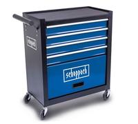 Scheppach Carrello da officina senza attrezzi TW1300 vuoto, portata fino a max. 120 kg, 695 x 335 x 755 mm, 4 cassetti e 1 vano attrezzi, 4 ruote scorrevoli, portata 15 kg per ogni cassetto