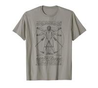 Scherma Scherma Divertente Vintage Vitruviano Uomo Leonardo da Vinci Maglietta
