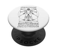 Scherma Scherma Divertente Vintage Vitruviano Uomo Leonardo Da Vinci PopSockets PopGrip Adesivo