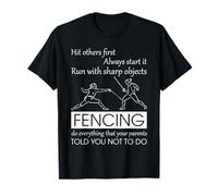 Scherma Spada Epee Foil Sabre Scherma Scherma Divertente Recinzione Maglietta