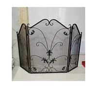 Schermata del camino 3 pannello in ferro battuto foglie schermo per le foglie in ferro battuto decorazione camino scintilla protezione per accessori per camino coperchio di protezione scintilla
